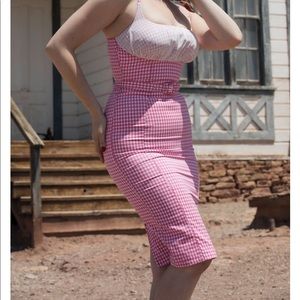 SALE‼️ Pinup Couture Evangeline Pink Gingham Dress